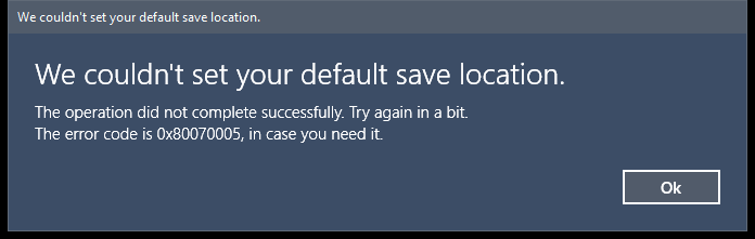 Unable to change which Disk Windows 10 saves/installs new apps to. 2f7c7c8a-1f16-4bfa-9bb4-5bcce617547a?upload=true.png