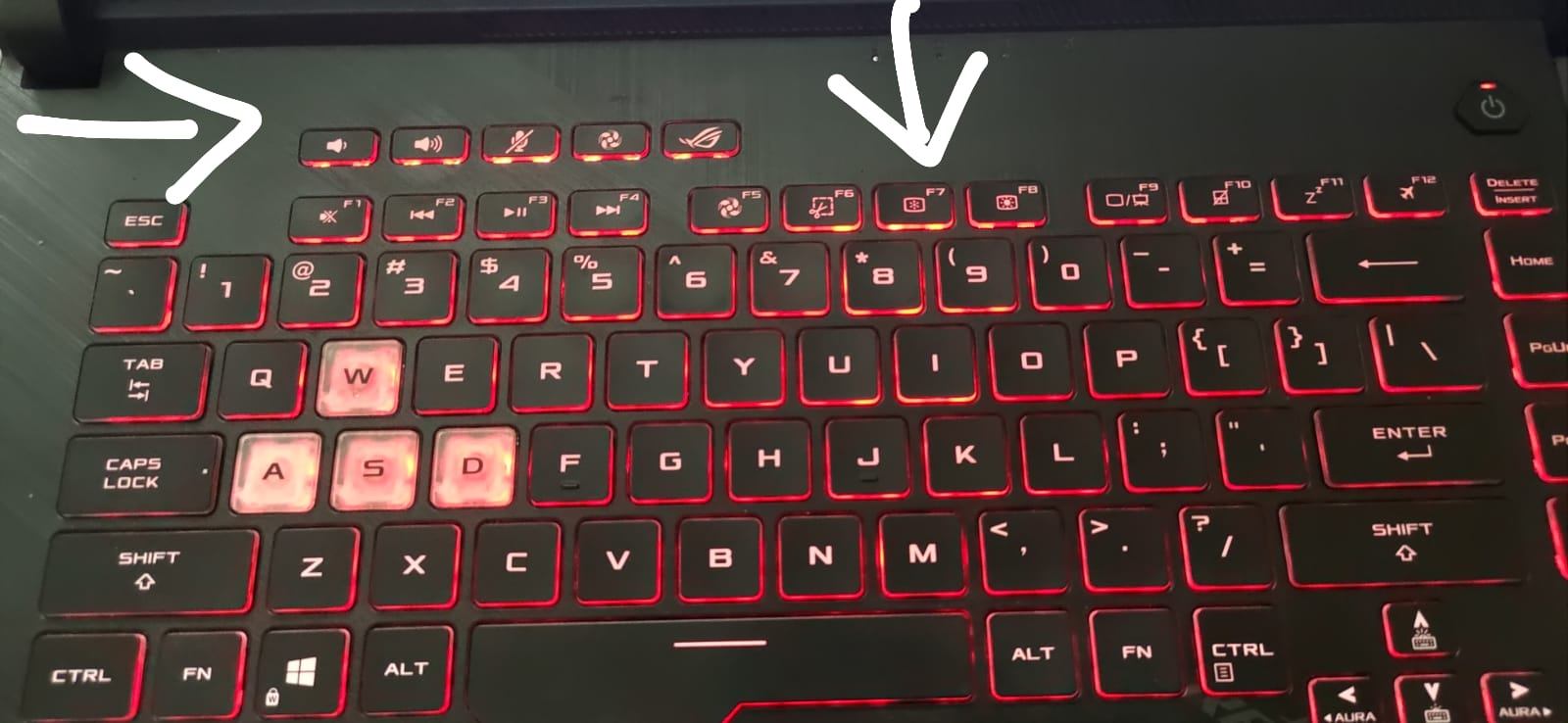 my asus rog stix 3 keyboard laptop is responding to brightness shortcut but not working for... 2fe66c3b-78b4-4727-96ac-447d598268b5?upload=true.jpg