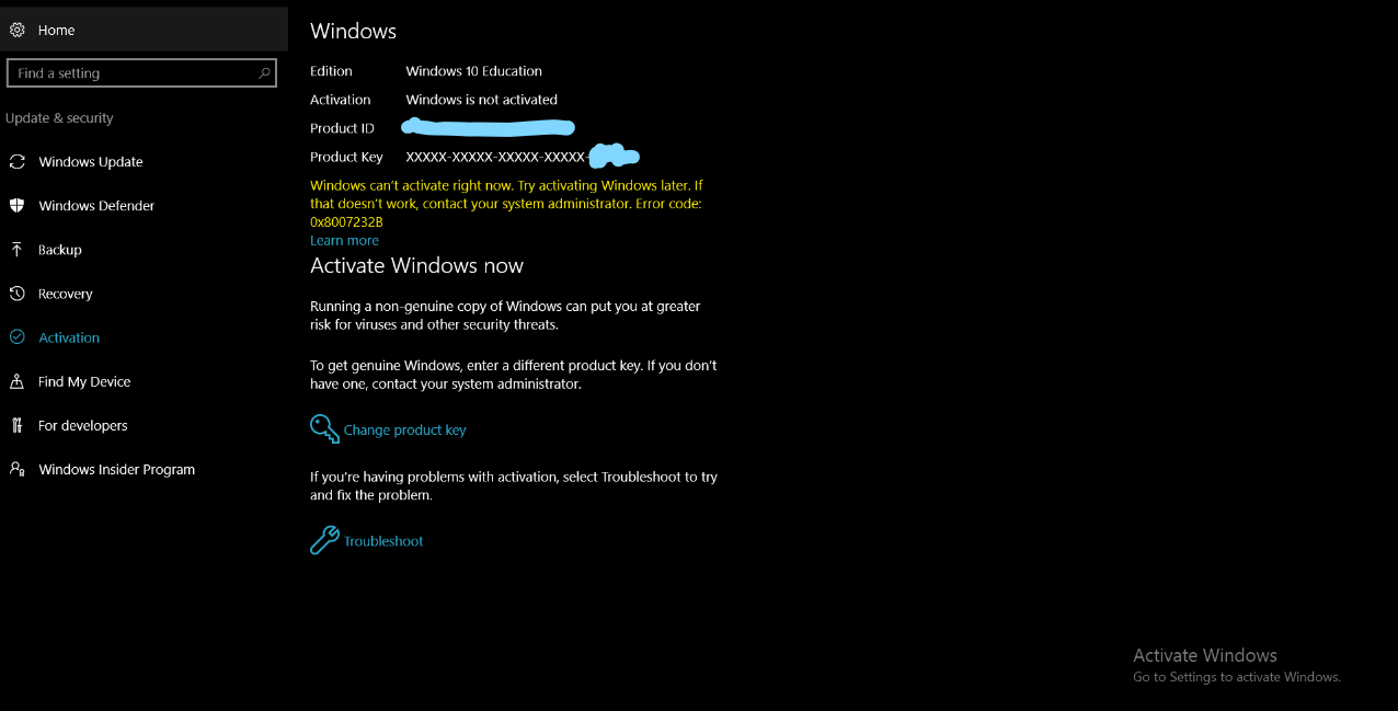 All of a sudden, my Windows 10 education is not activated 30053a5c-ac50-4c5c-9fe9-817f64671941?upload=true.png