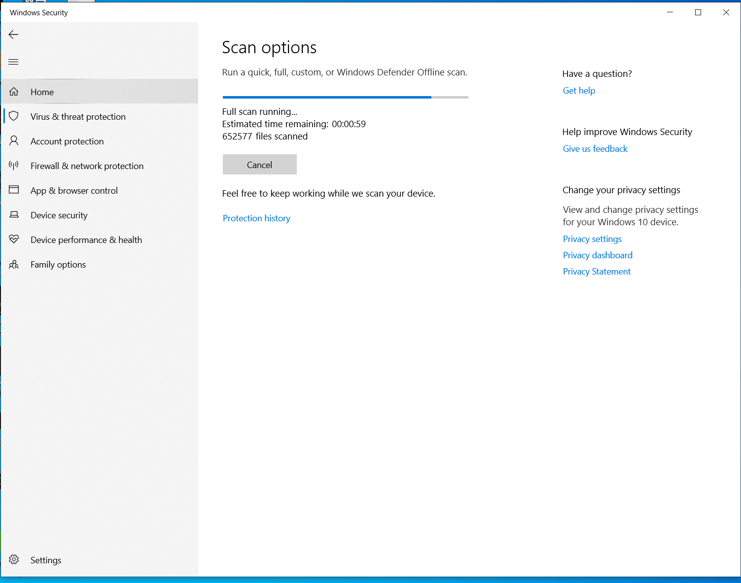 Windows Defender pauses for quite sometime on one file before auto completing - is this... 30231958-4b44-4fda-b3f6-7493d326a68d?upload=true.png