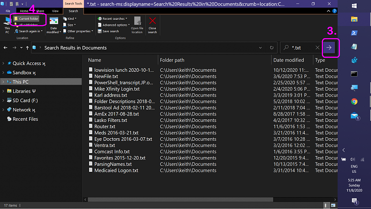 How can I get File Explorer Windows 11 to sort the subfolders at the top when searching?... 305317d1604835306t-how-search-file-explorer-windows-10-without-subfolders-screenshot-880-.png