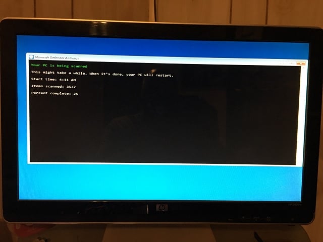 Issue with login after Microsoft Defender Offline scan 306425d1605435765t-microsoft-defender-offline-scan-percent-complete.jpg