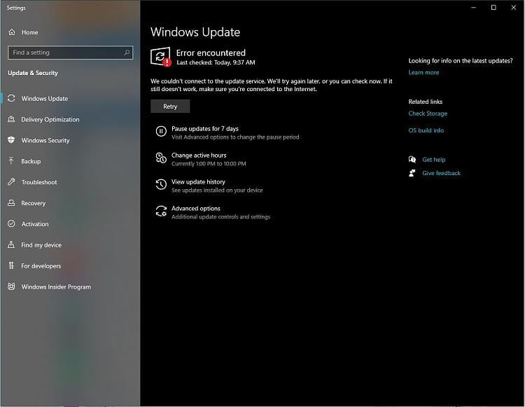 while updating the windows getting the error "Error Encounter"we couldnt connect to the... 306523d1605462000t-windows-update-error-encountered-error-windows-update.jpg