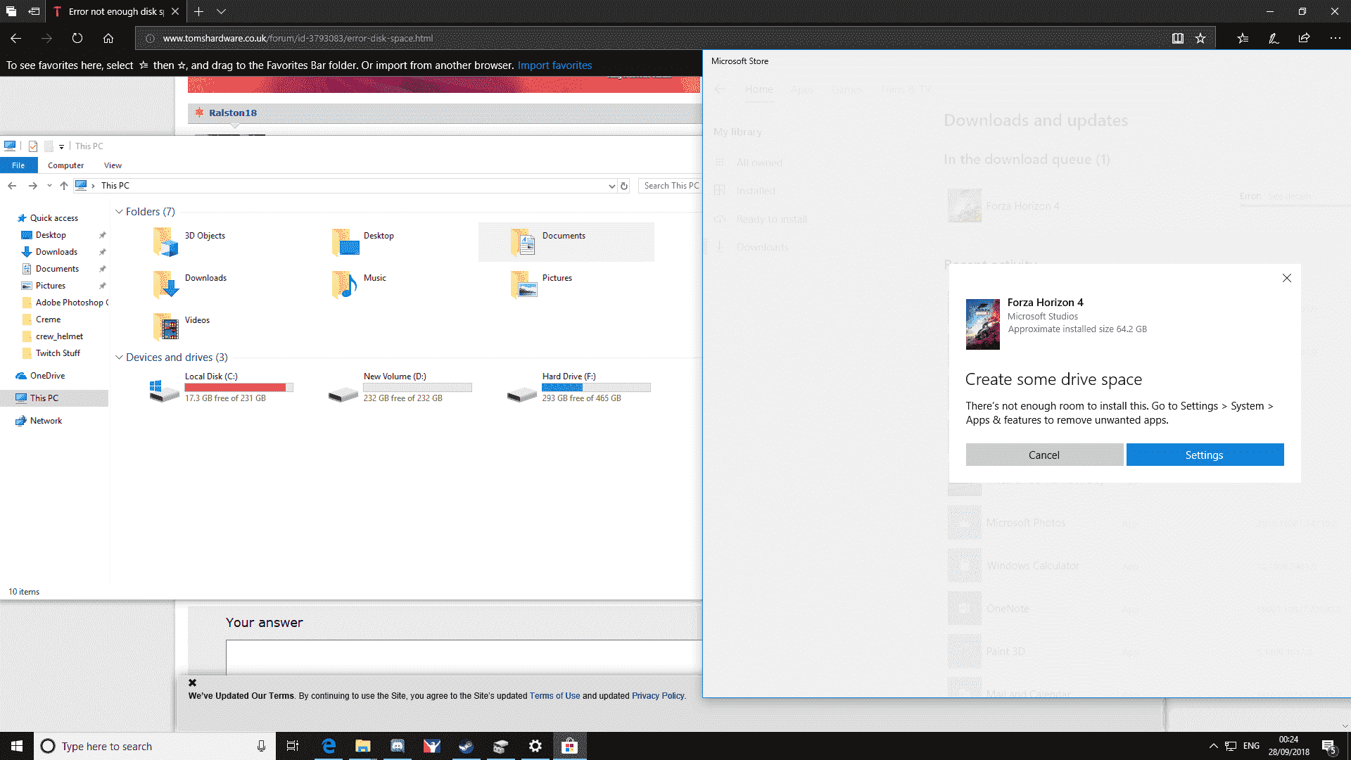 Error not enough Disk Space - Even though I have 450GB of space 308657c2-c051-4093-a3db-48c5605a483f?upload=true.png
