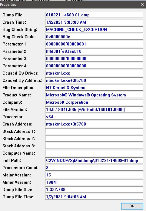 BOSD's left and right, always the same file from the dump, different "reasons" 30a93919-8071-4a0f-8f8b-841dbd27ade5?upload=true.png