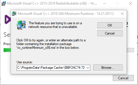 Help! C++ redistribution package  2015 - 19 is stopping me installing and using work and... 31148f2c-a2da-4290-ad92-dae0bfbf8563?upload=true.png
