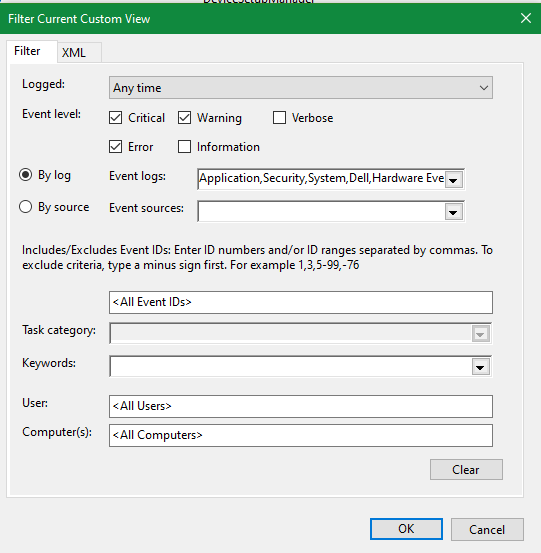 I need to filter Bsod events/system crashes data using event viewer. What should I do? 319714d1613807353t-event-viewer-filter-administrative-events-filter-current-custom-view.png