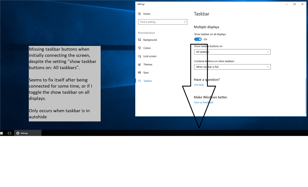 Windows 11 - The second screen connected to the computer does not display the taskbar 319fbca2-63da-4fb3-972b-a0bbc9a6aae4.png