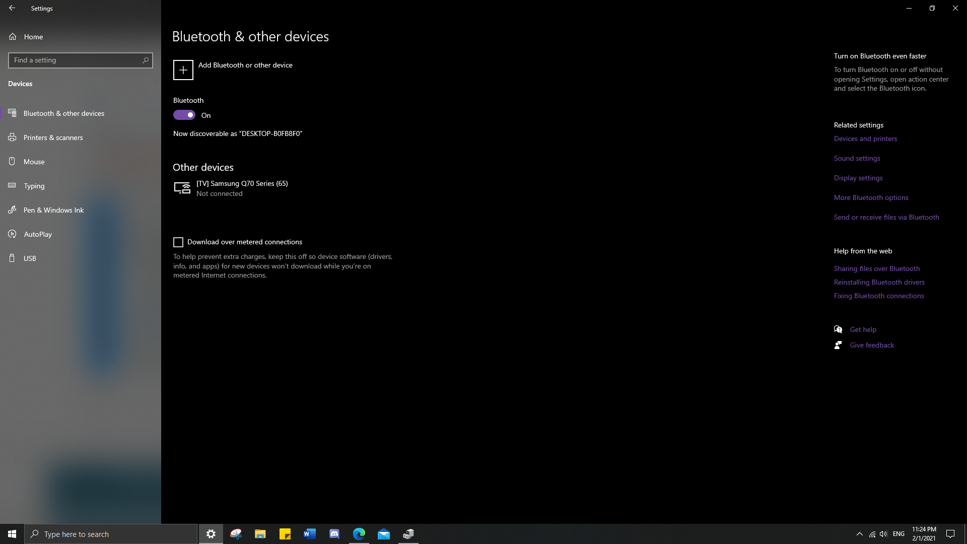 My devices disappear in settings after my computer is on for a while and only reappears... 31a46ba8-5d22-44fd-aa1d-bf9513b757e0?upload=true.png