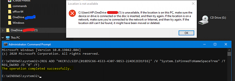 I disconnected OneDrive and deleted it, but it is still shown in File Explorer w/ some... 321196d1614860597t-delete-onedrive-icon-file-explorer-image.png