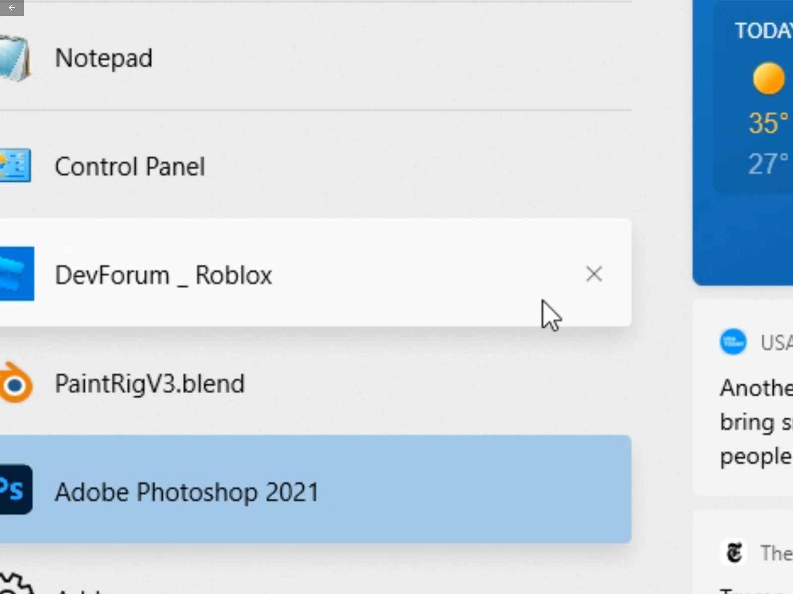 When I open the start menu, there is a bar that just goes up and down and repeats it. 324c03ff-01f3-4eab-bba1-8e8a8e84c016?upload=true.png
