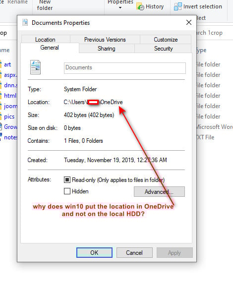 how to stop OneDrive from changing documents and other folders location after new os install 325306d1617150231t-cant-change-location-documents-folder-move.docs3.jpg