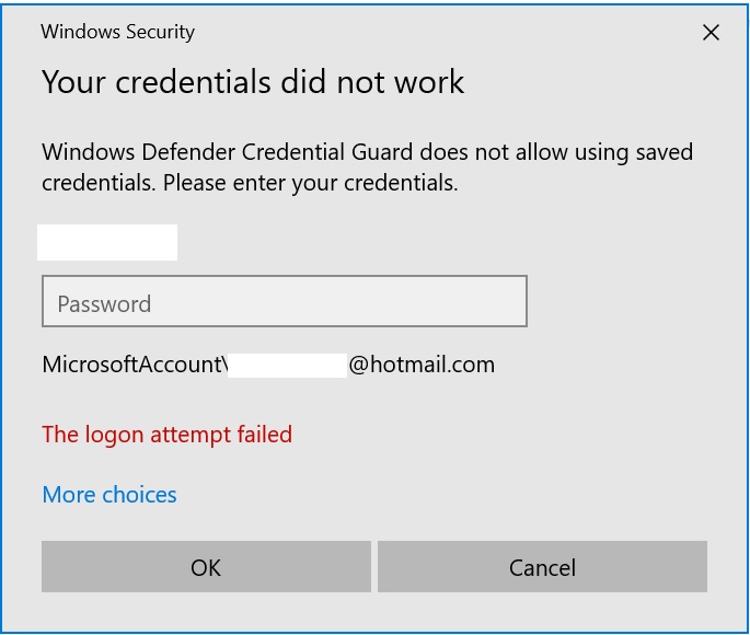Windows Defender Credential Guard does not allow using saved credentials when using remote... 32ba970a-29c9-48c0-8fba-554c285b030c?upload=true.jpg