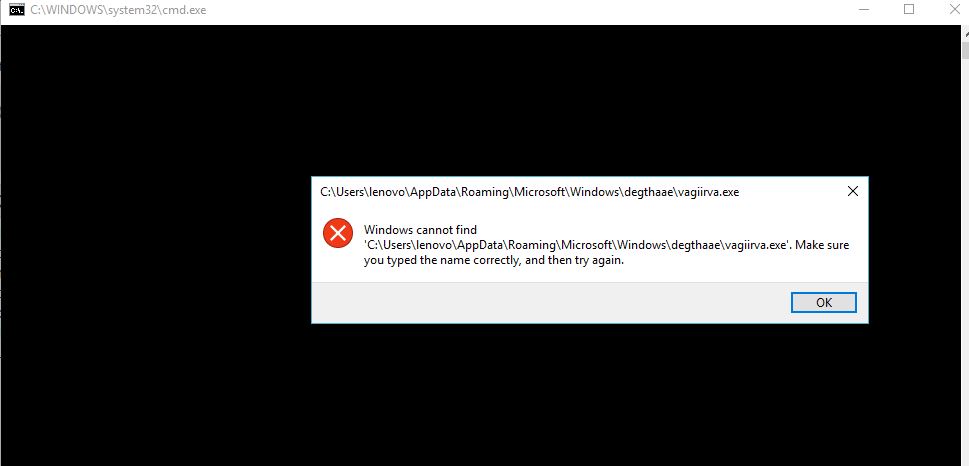 Windows cannot find 'test.cmd'. Make sure you typed the name correctly, and then try again. 32c764b4-5296-47ca-95e8-161961700a1d?upload=true.jpg