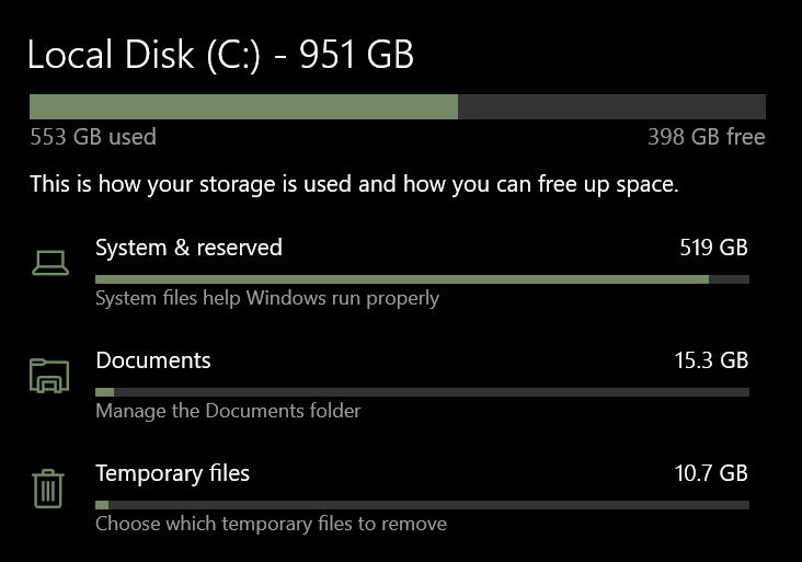 The storage option in settings is showing different space occupied that the actual amount. 331831d1620463824t-storage-showing-double-actual-ssd-size-capture.png
