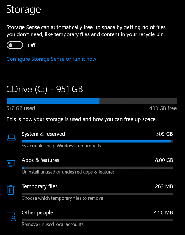 Files showing more storage than they actually are, showing in 'other' and 'installed apps' 331876d1620482938t-storage-showing-double-actual-ssd-size-set.png
