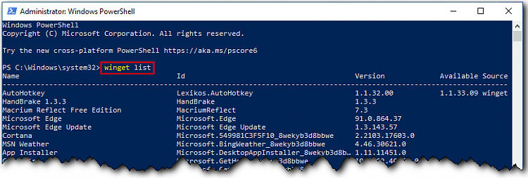 Dev Home Installation failed via winget from PowerShell 335322d1622408489t-winget-winget_list.png