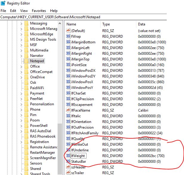change notepad default font to regular (not-bold) 3373b719-3a54-4f72-8a4a-0db2d76f2204?upload=true.jpg