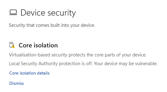 Local Security Authority is on but I'm getting warnings 33852fcb-7f4c-49bc-9bd0-efbbcd4f9a54?upload=true.png