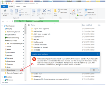 Location is not available when accessing downloads, how to fix? 3420ca72-05b2-425d-934d-f96ef6bb960a.png