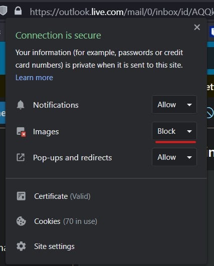 This page is slowing down Firefox, hit stop message = My hotmail now outlook showing "a... 346580d1632076410t-images-stopped-showing-outlook-hotmail-0919-block-images-browser-permissions.jpg