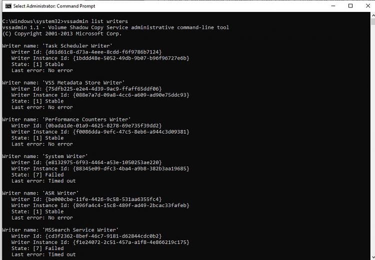 Windows 11 update 23H2 results in complete loss of function 347452d1633034519t-windows-update-1h21-causes-loss-right-click-function-vssadmin-list-writers-1.jpg