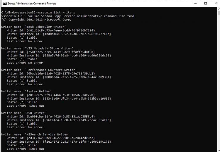 error code Oxc000012f has caused loss of Windows function and settings 347452d1633034519t-windows-update-1h21-causes-loss-right-click-function-vssadmin-list-writers-1.jpg