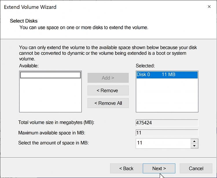 Unable to extend C: Volume to adjacent Volume on Windows 10 349890d1635412783t-unable-extend-volume-2021-10-28_6-15-38.jpg