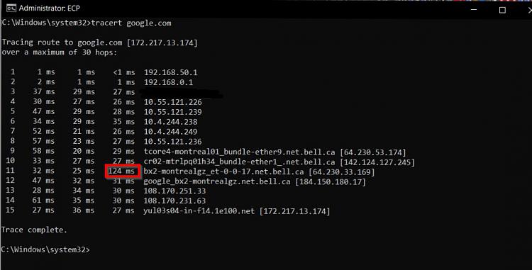 Ping Spikes, Intermittent Internet Speeds 350134d1635612367t-ping-spikes-1030-tracert-google.jpg