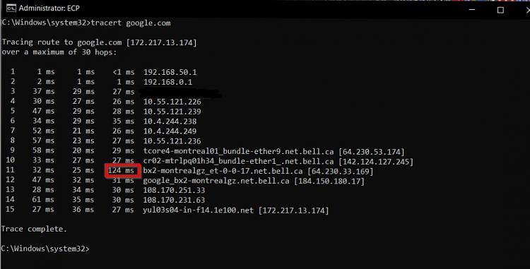 Ping Spikes, Intermittent Internet Speeds 350134d1635612367t-ping-spikes-1030-tracert-google.jpg