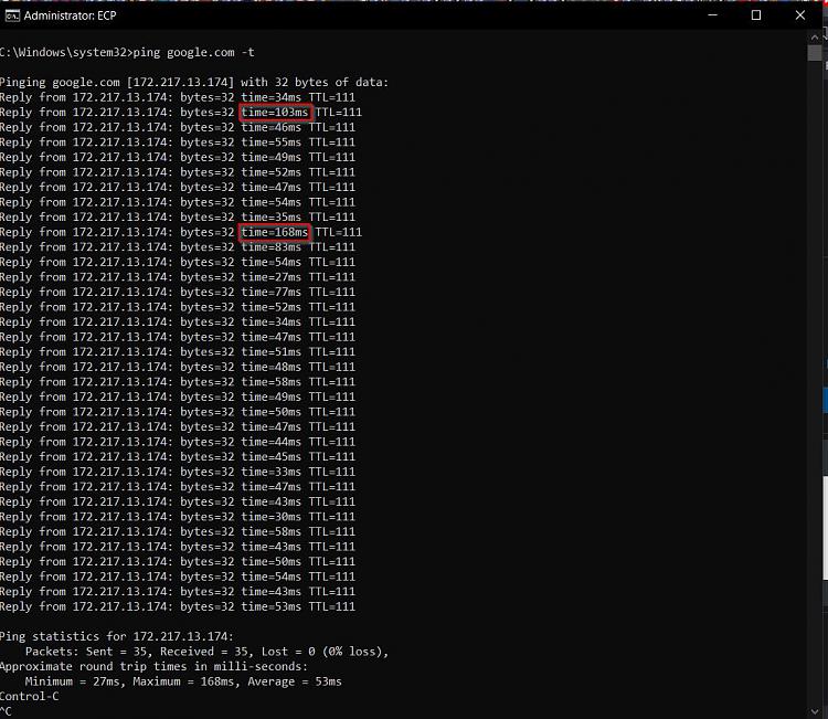 Ping Spikes, Intermittent Internet Speeds 350135d1635613109t-ping-spikes-1030-network-stability-via-ping.jpg