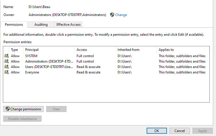 I messed up my SSD C: permissions and ownership settings. Can I reset those settings back... 353182d1637968630-messed-up-using-take-ownership-now-profile-settings-wont-load-image.png