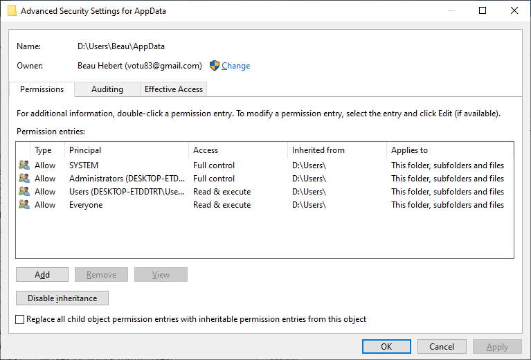 I messed up my SSD C: permissions and ownership settings. Can I reset those settings back... 353183d1637968904-messed-up-using-take-ownership-now-profile-settings-wont-load-image.png