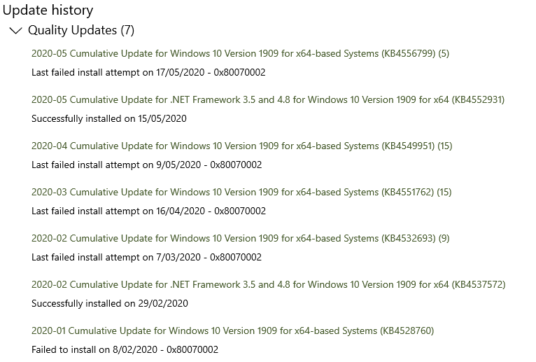 Cumulative Update for Windows 10 Version 1909 for x64 based Systems - all failing with... 35755514-badc-46e7-bdd8-74c0378bb8d4?upload=true.png