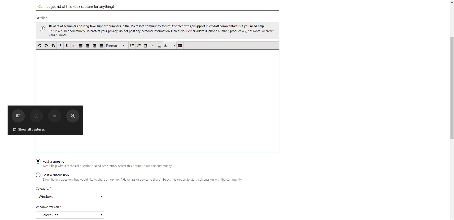 Cannot get rid of this xbox capture for anything! 357b43c8-e748-4ca6-97b3-202af909e4db?upload=true.jpg