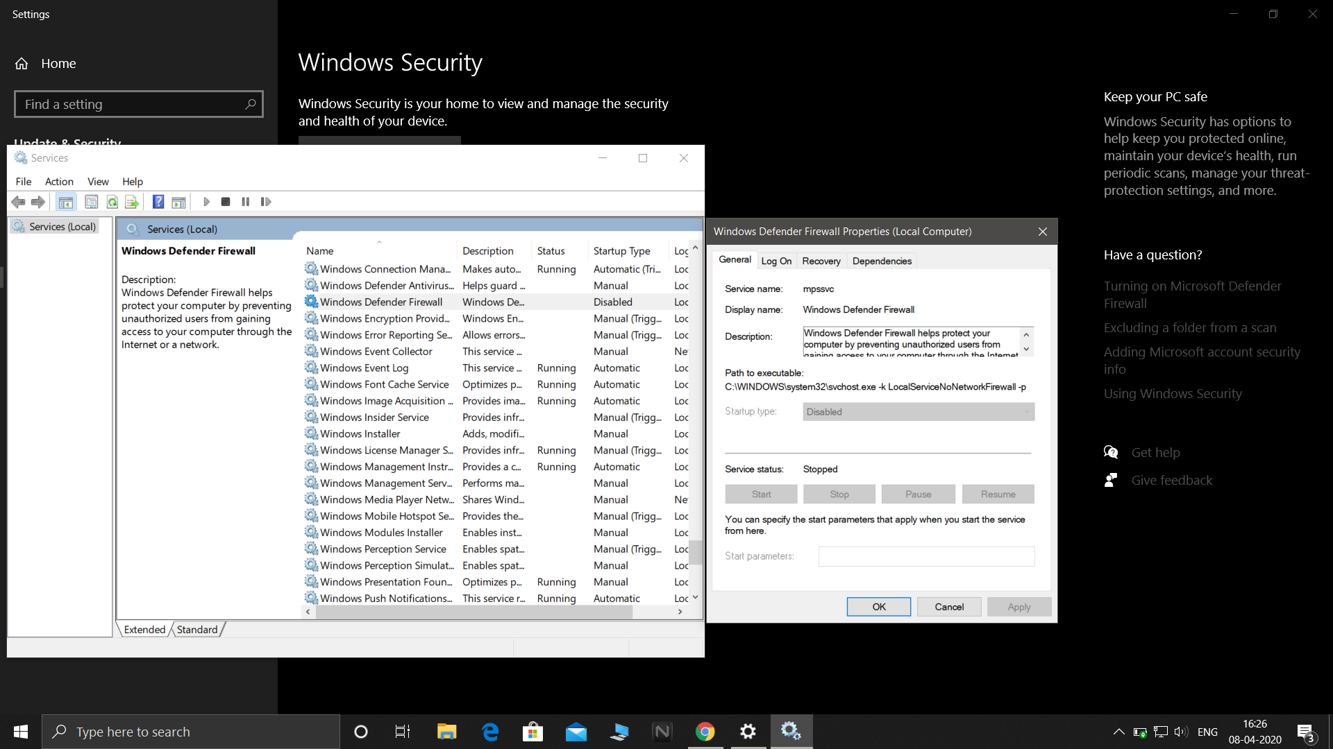 windows defender and firewall not starting 359c1755-3f69-4fcd-a1d2-899c651ae99a?upload=true.png