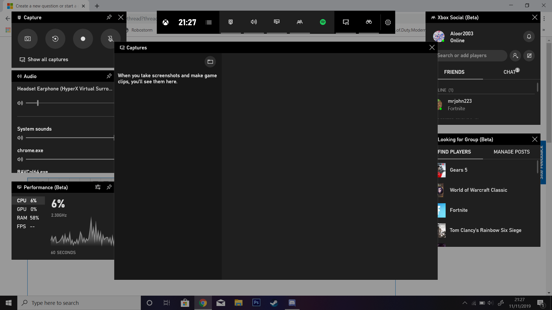 Windows Game Bar is not showing the most recent clips/videos. 3656a458-af6d-429a-a8ef-3001e2d87042?upload=true.png