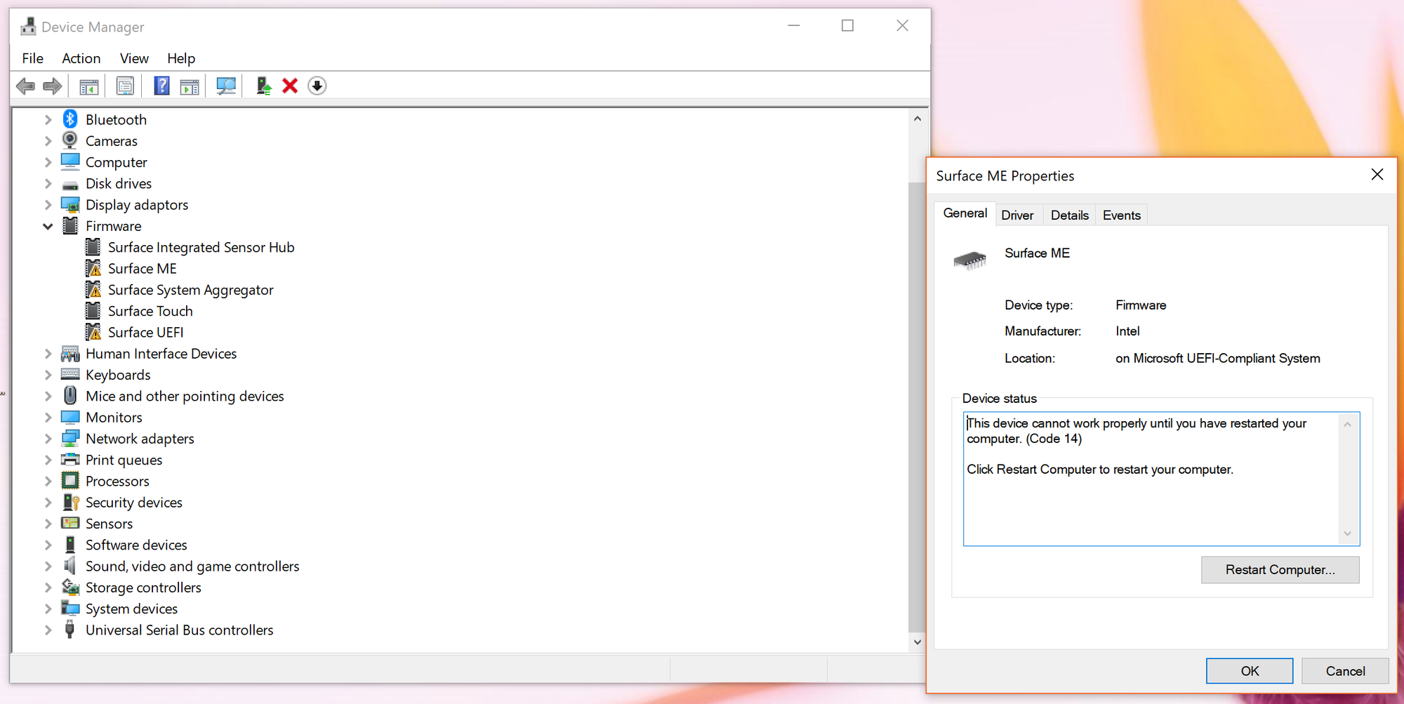 My laptop keeps telling me to restart it to finish setting up device. 366648c3-d753-4b22-93ce-207d0bc94f7f?upload=true.png
