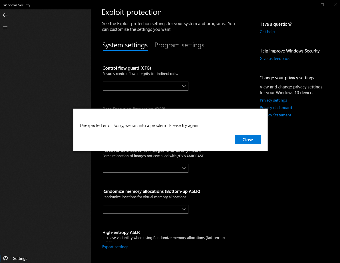 Windows Security shows Empty Screen 366aed3e-bbfb-456f-8725-c8c611afad0b?upload=true.png