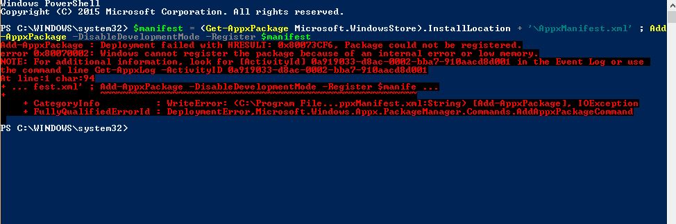 Add-AppxPackage : Deployment failed with HRESULT: 0x80073CF6, Package could not be... 3703b759-3791-4fb0-88e1-0a012fa2d213.jpg