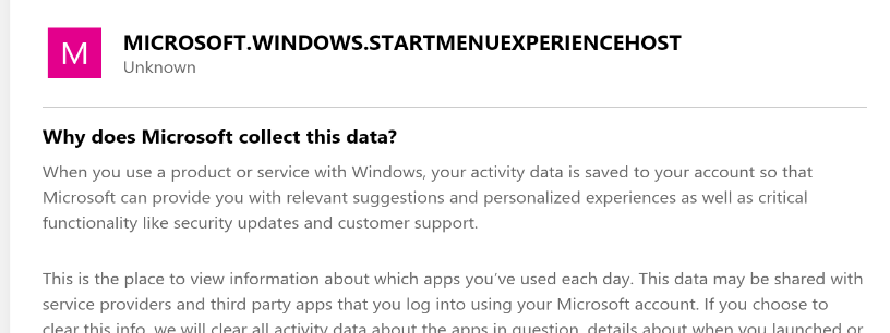 "STARTMENUEXPERIENCEHOST" in Activity History. Legit? 3715ff67-2d1b-4280-aaab-a78c4a51bd71?upload=true.png