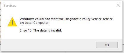 Diagnostic Policy Service not running - Error 13: The data is invalid [Windows 10] 374331d7-48db-4611-bfb1-386278492ce6?upload=true.jpg