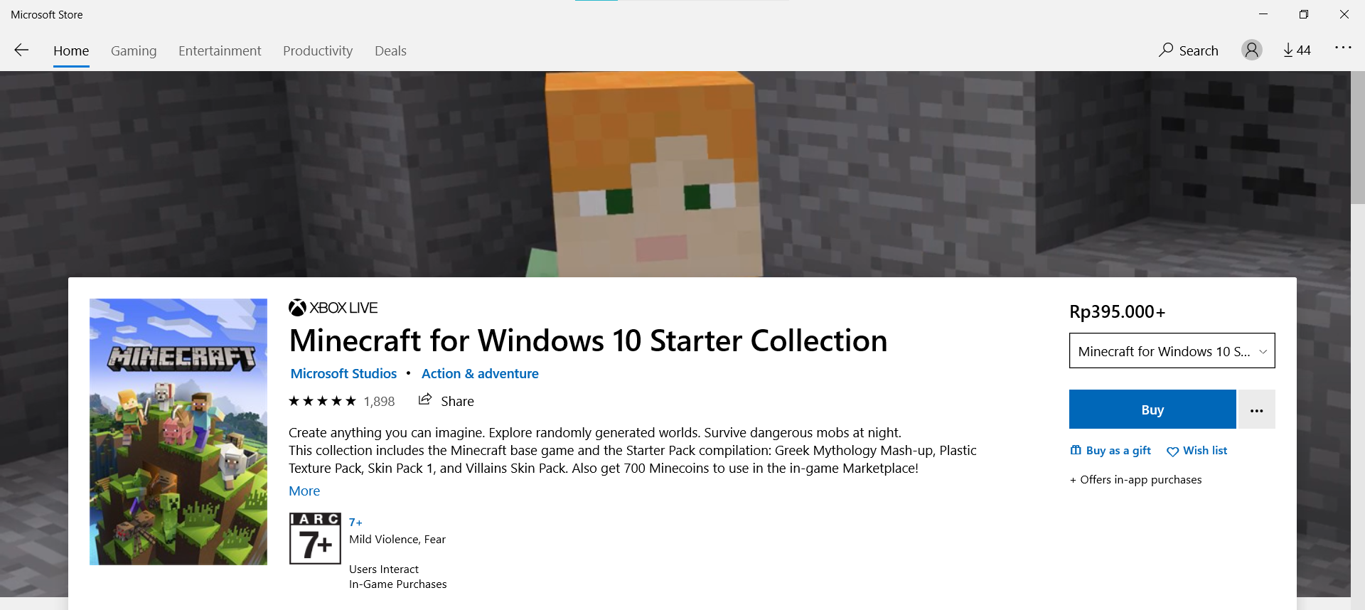 i already own Minecraft for Windows 10 Starter Collection but microsoft store tells me to buy 37726720-f6ac-486f-90dc-cbb270e114ee?upload=true.png