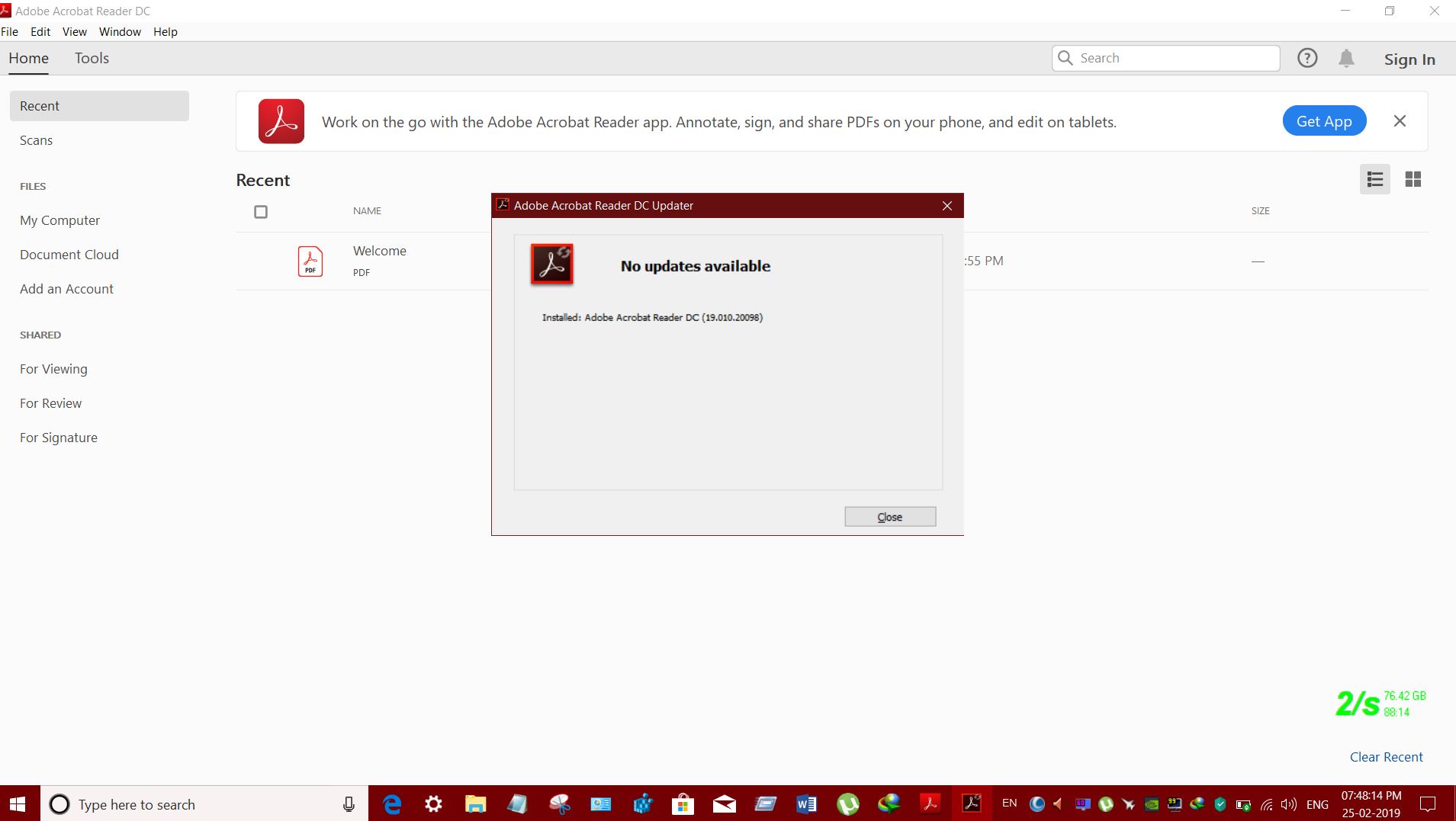ADOBE REALEASED ACROBAT DC READER v1901020098 FOR WINDOWS CLIENT OS AND WINDOWS SERVER OS... 37db40b1-3701-4892-8197-e9d7e24c9548?upload=true.jpg