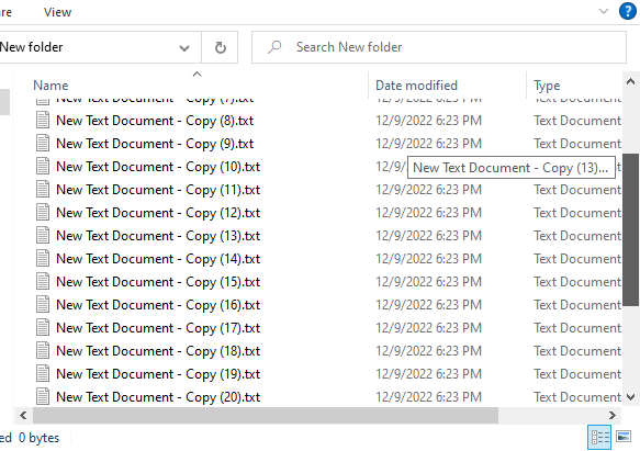 weird "melting text" thing happens w scrolling down in win11 file explorer 380873d1670639618t-text-box-appears-over-file-explorer-while-scrolling-long-lists-marker.png