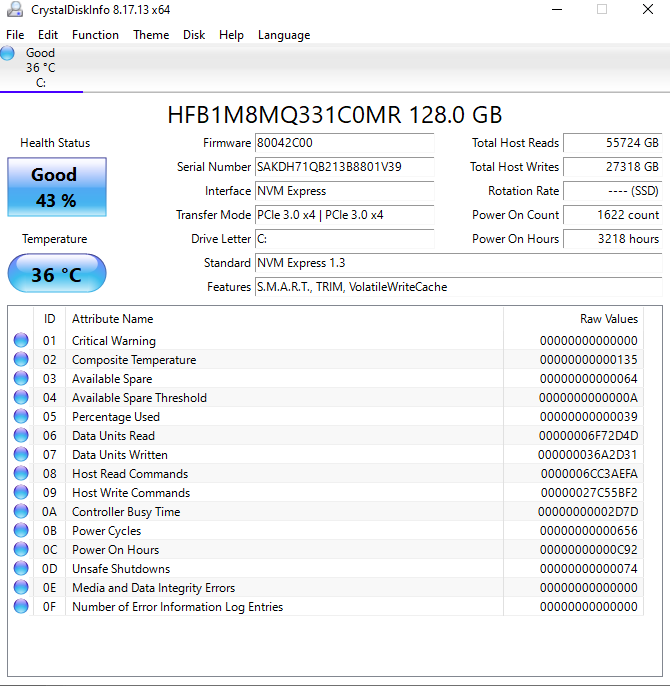 Windows 10 shutting down abruptly every 15-20 mins 381557d1671565667t-surface-abruptly-shuts-down-when-screen-off-sleep-crystaldisk_smart.png