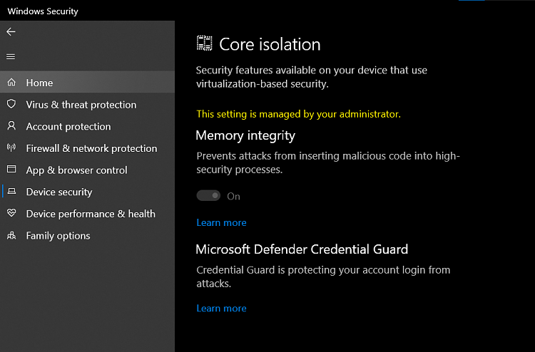 Some settings blocked 23H2 upgrade! Hosts file? Non-admin user? Isolation core?... 384138d1674492371t-core-isolation-settings-greyed-out-admin-skaermbild-2023-01-23-174415.png
