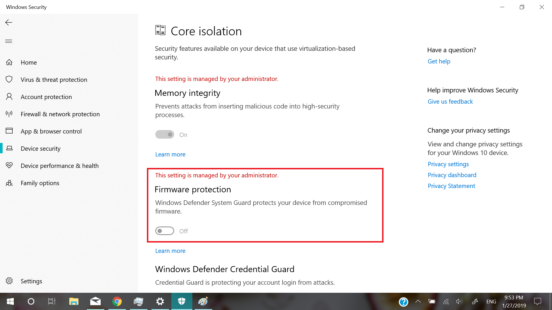 How to turn on "Firmware Protection" of Windows Security System Guard? 3857194f-3566-4bf6-bac3-3e76430835b3?upload=true.png