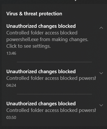 Unauthorized Change Blocked: Should I allow powershell.exe to access folders after enabling... 385777d1676465627t-unauthorized-changes-blocked-powershell-exe-skaermbild-2023-02-15-135315.png