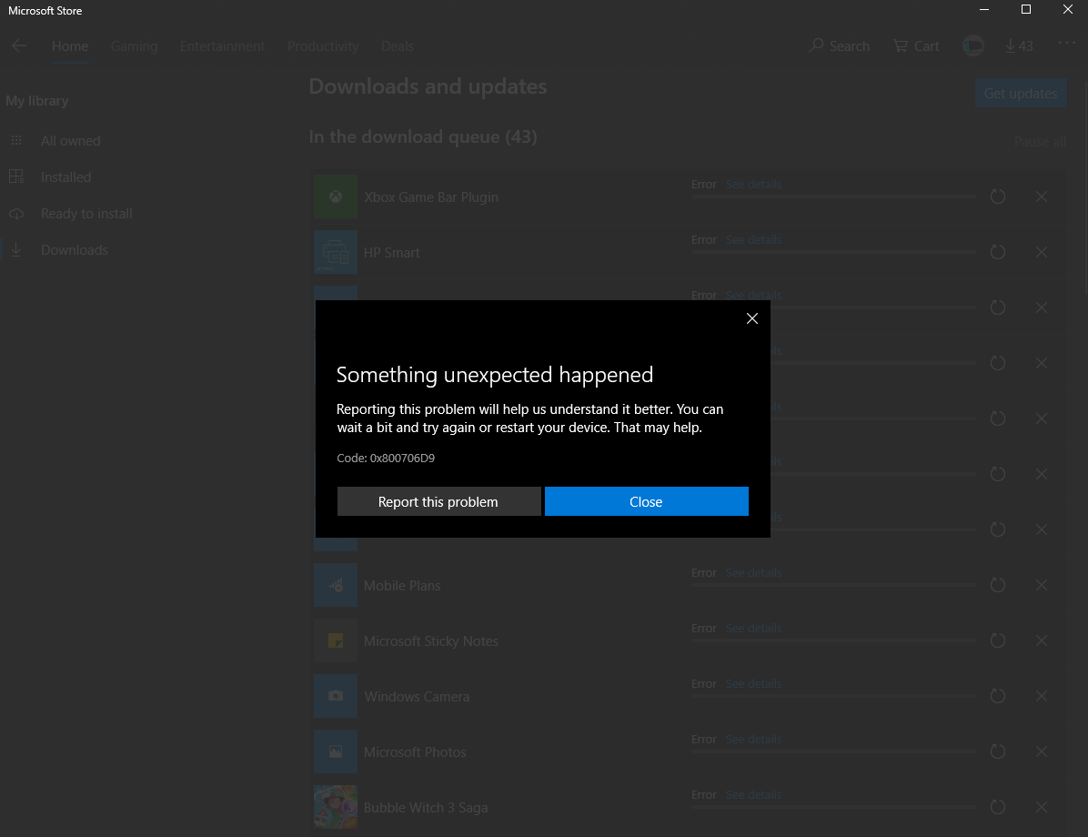 Microsoft store is giving me issues updating Error code 0x800706D9 38e54aef-d262-4666-a79b-c3ba32d25723?upload=true.png